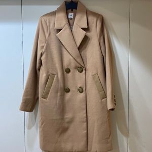 CABI Camel Brown Pea Coat. Snow Weather Ready. Size M With Pockets & Buttons